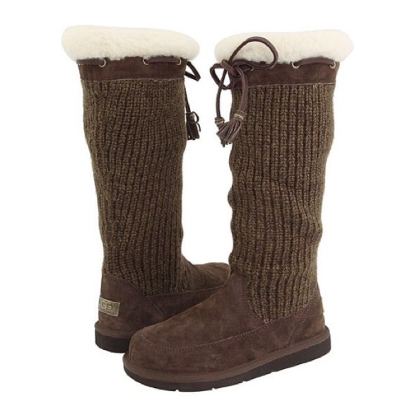 UGG Shoes - UGG Suburb Crochet Tall Boots Size 8
